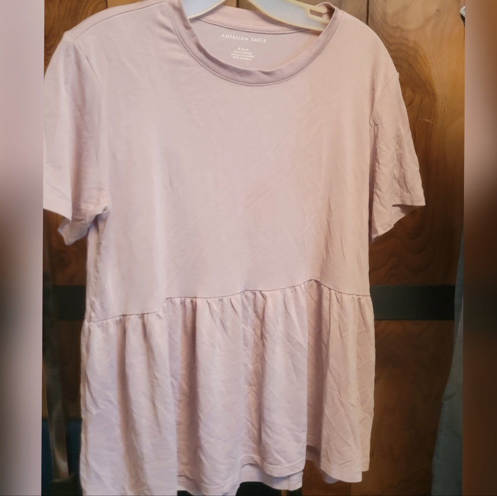 American eagle. Blush pink. Babydoll top.